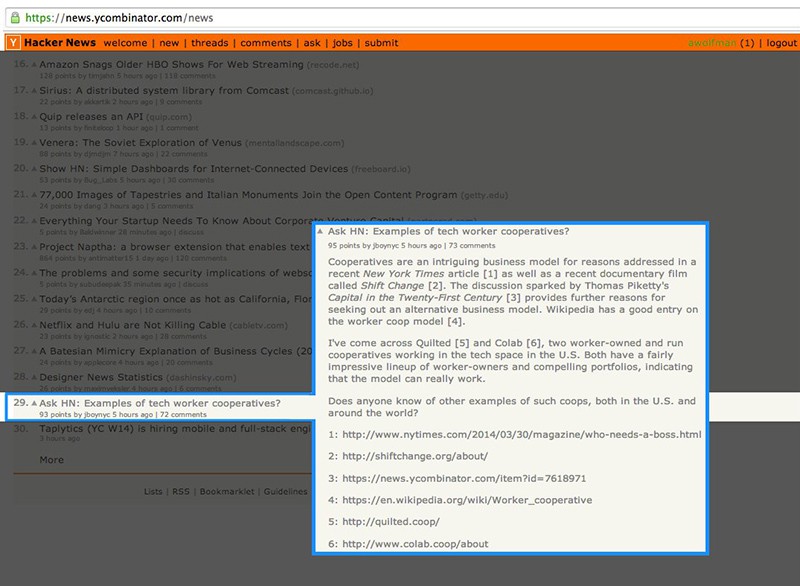Front page of Hacker News