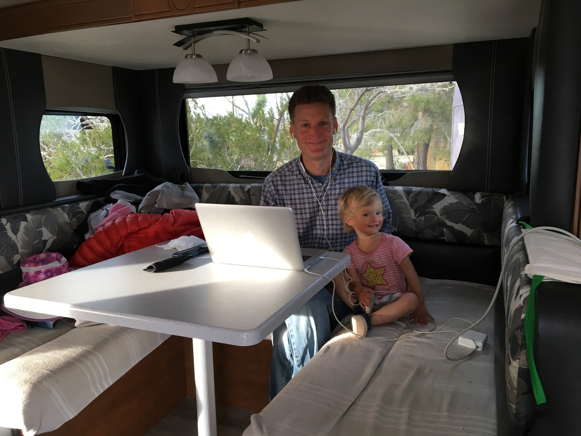 Jeff working in his van