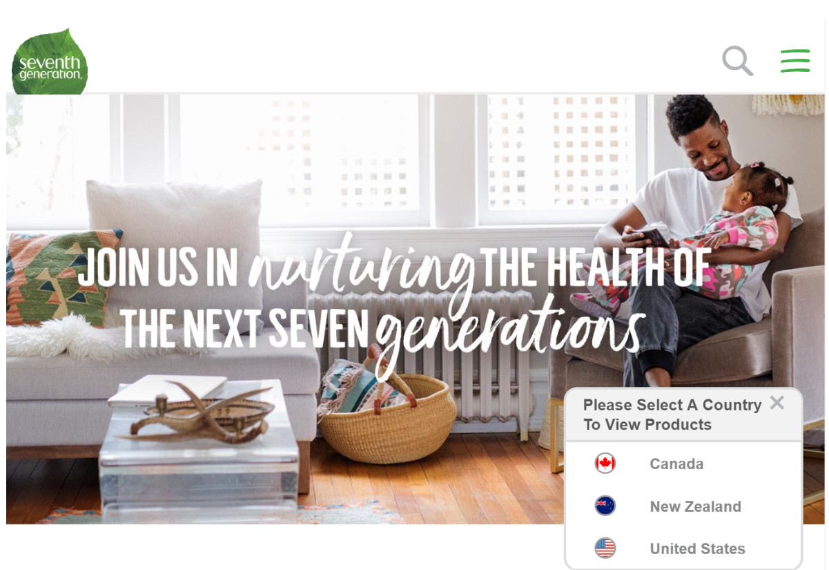 Seventh Generation website page
